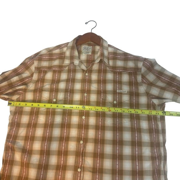 Lucky‎ Brand Tan and Cream Plaid Shirt - Picture 4 of 5